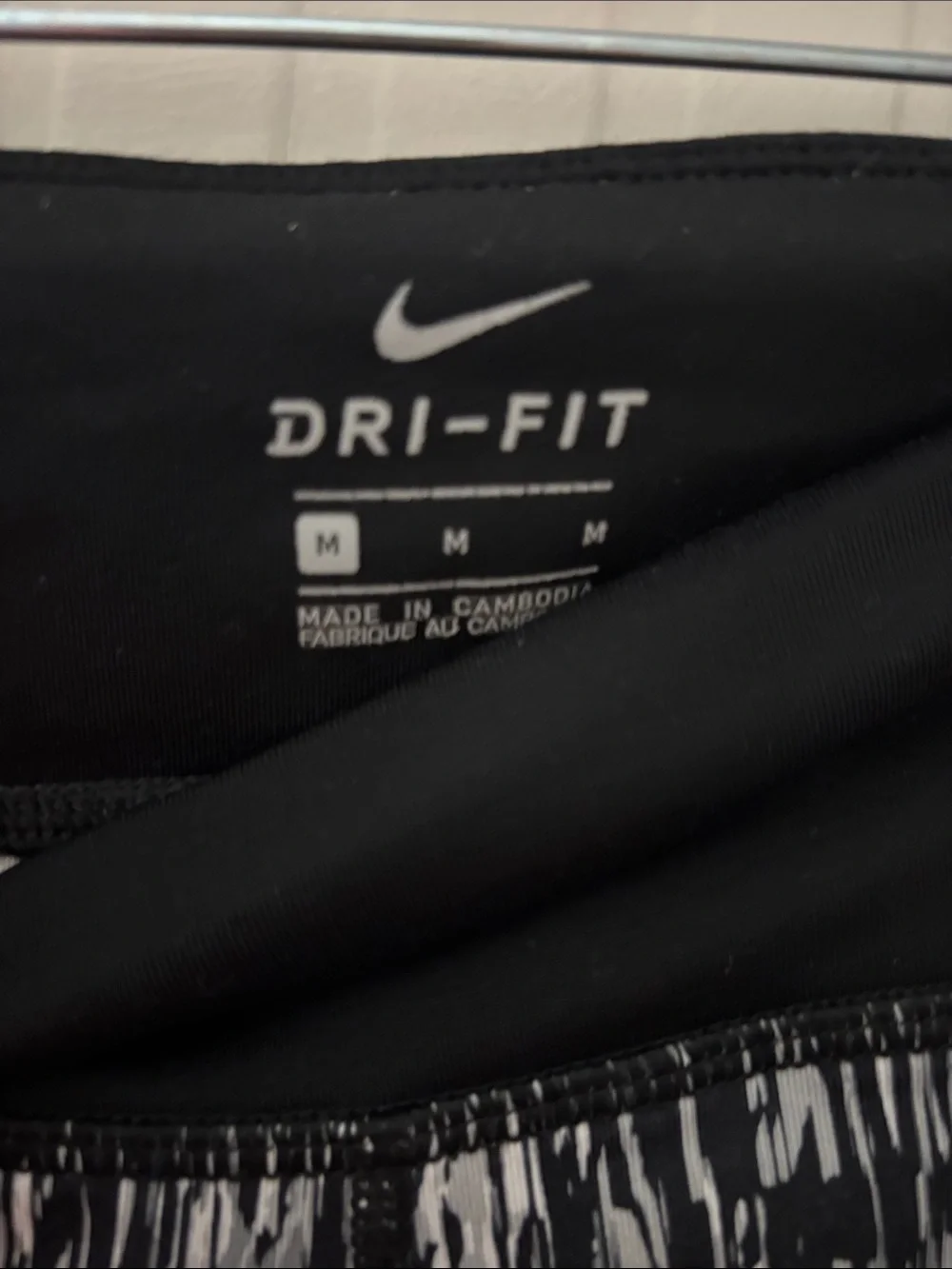 Nike Black & White Graphic Training Leggings medium cropped